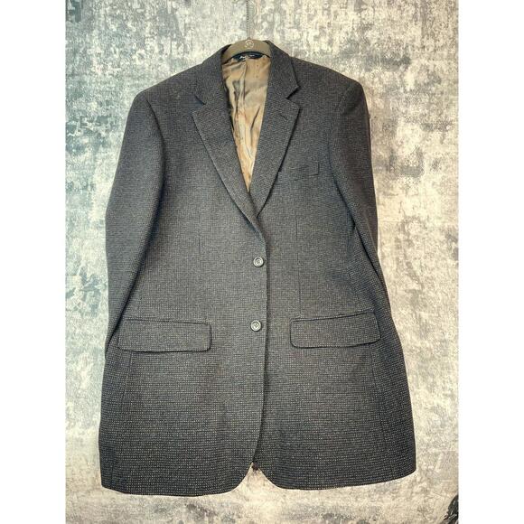 Joseph & Feiss Gold 40L Wool Cashmere Blend Tweed BirdsEye Sport Coat Blazer